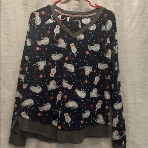 Cuddl Duds Cat Pajamas, Size Medium